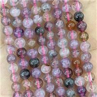 Natural Super7 Rutilated Quartz Beads Smooth Round, approx 4mm [GB22289]