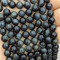Blue Tiger Eye Stone Beads Smooth Round Natural Color, approx 8mm [GB22358-8MM]