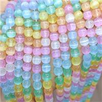 Natural Selenite Barrel Beads Dye Multicolor, approx 8x8mm [GB22429]