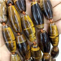 Natural Tiger Eye Stone Rice Beads, approx 15-38mm [GB22442]