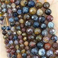 Natural Pietersite Jasper Beads Multicolor Faceted Round, approx 5mm [GB22731-5MM]