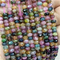 Natural Multicolor Tourmaline Beads Faceted Rondelle, approx 5mm [GB22767]