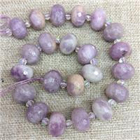 Natural Chinese Lepidolite Beads Purple Faceted Rondelle, approx 13-18mm [GB22888]