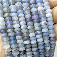 Natural Stripe Agate Beads Banded Smooth Rondelle Blue Dye, approx 5-8mm [GB22923]