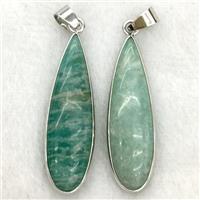 green amazonite teardrop pendant, approx 10x35mm [GM14206]
