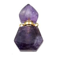 Amethyst perfume bottle pendant, approx 16-27mm [GM16046]