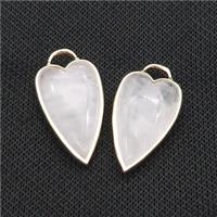 Clear Quartz Heart Pendant Gold Plated, approx 18-35mm [GM17432]
