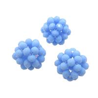Blue Crystal Glass Ball Cluster Beads, approx 4mm, 16mm dia [GM18537]