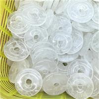 Natural Crystal Quartz Donut Pendant White, approx 30mm [GM18894]