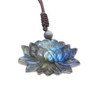 Natural Labradorite Necklace Lotus, approx 22-35mm [GM19751]
