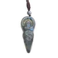 Natural Labradorite Necklace Spiral Goddess, approx 20-50mm [GM19752]