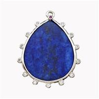 Natural Blue Lapis Lazuli Teardrop Pendant Flat, approx 20-25mm [GM22751]