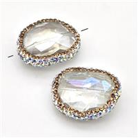 Chinese Crystal Glass Beads Pave Rhinestone, approx 22-28mm [GM22764]