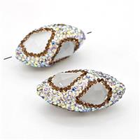 Clay Rice Beads Pave White Rhinestone Jadeite Glass, approx 17-35mm [GM22804]