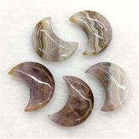 Natural Aurora Amethyst Agate Moon Pendant, approx 30mm [GM24510]