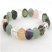 mixed Gemstone Bracelets, stretchy, approx 10-14mm [GMBR480]