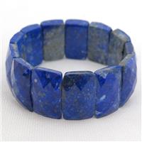 natural Lapis Bracelets, stretchy, AA-grade, approx 15-25mm [GMBR484]