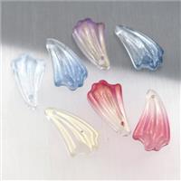 crystal glass petal beads, mixed color, approx 11-20mm [GS1624]
