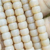 peach Jadeite Glass beads, barrel, approx 8mm [GS2028]