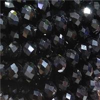 Black Chinese Crystal Glass Beads Faceted Rondelle, approx 8mm, 66pcs per st [GS2320]