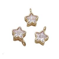 Copper Star Pendant Pave Crystal Glass Gold Plated, approx 7mm [GS2546]