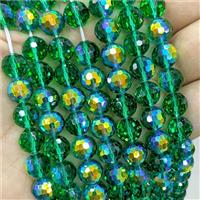 Green Chinese Crystal Glass Beads Electroplated Faceted Round, approx 10mm [GS2797-10MM]