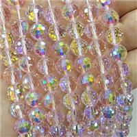 Pink Chinese Crystal Glass Beads Electroplated Faceted Round, approx 6mm [GS2807-6MM]