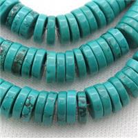 teal Sinkiang Turquoise heishi beads, approx 2x4mm [GT10689-2X4MM]