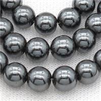 round Black Hematite Beads, approx 6mm dia [HB0892-6MM]