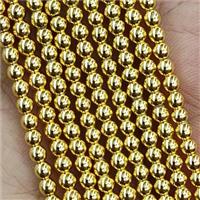 Hematite Beads Smooth Round Shiny Gold, approx 2mm dia [HB1134-2MM]