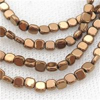 Hematite Beads Square Brown, approx 4mm [HB1181]