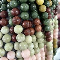 round Malaysia Jade Beads, mixed color, approx 14mm dia [JD10006-14MM]