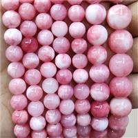 Natural Honey Jade Beads Pink Dye Smooth Round, approx 8mm dia [JD10213-8MM]