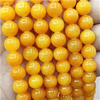 Natural Honey Jade Beads Orange Dye Smooth Round, approx 12mm dia [JD10217-12MM]