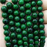 Natural Honey Jade Beads Deep Green Dye Smooth Round, approx 10mm dia [JD10222-10MM]