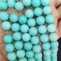 Green Jade Beads Dye Smooth Round, approx 12mm dia [JD10269-12MM]
