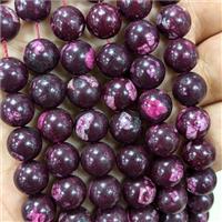 Jade Beads Dye Smooth Round Hotpink, approx 8mm dia [JD10301-8MM]