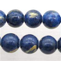 round JinShan Jade beads, blue, approx 12mm dia [JDRD582-12MM]