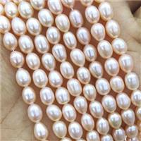 Pink Waterfresh Pearl Rice Beads A-Grade, approx 6-7mm [PB10133]
