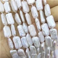 Baroque Style Natural White Pearl Rectangle Beads, approx 9-16mm [PB10138]
