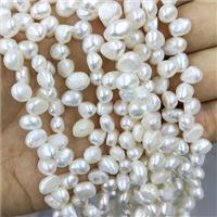 White Freshwater Pearl Beads Topdrilled, approx 7-8mm [PB10147]