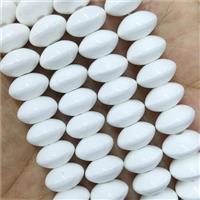 White Lampwork Glass Bicone Beads, approx 7x12mm, 45pcs per st [PP10454]