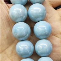 Lt.blue Porcelain Beads Smooth Round, approx 20mm, 20pcs per st [PP10538]