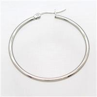 raw stainless steel Hoop Earrings, approx 15mm dia [SSB0365-15MM]
