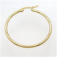 stainless steel Hoop Earrings, gold plated, approx 15mm dia [SSB0375-15MM]