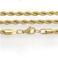 Stainless Steel Necklace Chain, gold plated, approx 5mm, 50cm length [SSB0379-5MM50]
