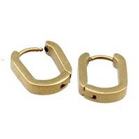 Stainless Steel Latchback Earring oval gold plated, approx 11-13mm [SSB0663-1514G]