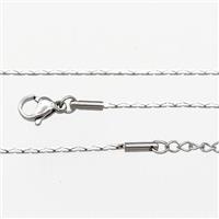Raw Stainless Steel Necklace Chain, approx 1mm, 44-49cm length [SSB0883]