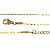Stainless Steel Necklace Chain Gold Plated, approx 1mm, 44-49cm length [SSB0884]