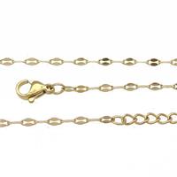Stainless Steel Necklace Chain Gold Plated, approx 2mm, 44-49cm length [SSB0894]